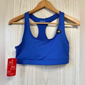 BCG Mid Support Tagless Racerback Blue Sports Bra Size M NWT